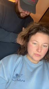 Having him take my beaded extensions out…he drives a peterbilt for a living  🙃☠️😂@Evan Gibbins