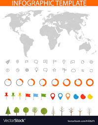 Infographics Earth Map And Different Charts And