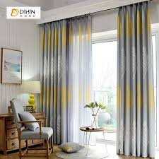 Dihin Home Big Yellow And White Leaves Printed Blackout Grommet Window Curtain For Living R Curtains Living Room Living Room Windows Living Room Decor Curtains