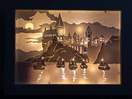 Harry Potter Hogwarts Light Box Art A4 Etsy Harry Potter Decor Shadow Box Art Harry Potter Diy