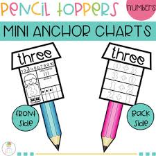 pencil toppers addition anchor chart