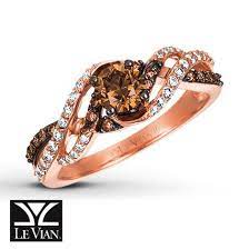 Kay Le Vian Chocolate Diamonds 3 4 Ct Tw Ring 14k Strawberry Gold Chocolate Diamond Ring Chocolate Diamonds Chocolate Diamond Ring Engagement