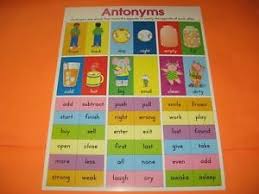Antonyms Opposites Classroom Educational Poster Teaching