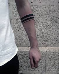 Mens Two Black Band With Thin Solid Line Tattoo On Forearm Black Forearm Solid Tattoo Maoritattoos Dovme Kol Bandi Dovme Grup Dovme