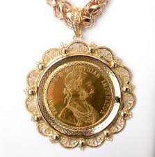 Pendentif Piece Or 4ducats 18carats Bijoux Traditionnels Pendentif Piece De Monnaie Bijoux Religieux