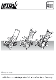 Bedienungsanleitung Schneefrase Mtd Mtd Products Ag