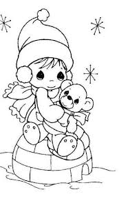 Hinh to mau de thuong. Girl In Winter Precious Moments Coloring Pages Precious Moments Coloring Pages Coloring Pages Winter Coloring Pages