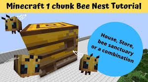 Beehives are crafted versions of bee nests. Minecraft 1 Chunk Bee Nest Tutorial Bee Nest Minecraft 1 Minecraft Bee