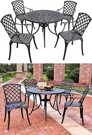 Crosley Furniture Sedona 42 Inch Five Piece Cast Aluminum Outdoor Dining Set With High Back Arm Chairs In Black Finish Outdoor Dining Set Outdoor Dining Dining Set