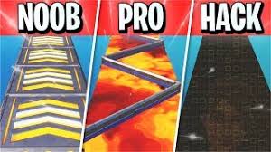 Hacker vs pro vs noob parkour challenge in fortnite! Noob Vs Pro Vs Hacker Parkour Course Fortnite Creative Youtube