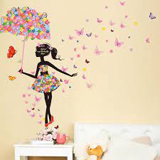 1 99us Shijuehezi Fairy Girl Wall Stickers Diy Butterflies Mural Decals For Kids Room Baby Bedroom Dormitory Home Decoration Art For Kids Butterfly Muralwa Girls Wall Stickers Nursery Wall Stickers Butterfly Wall Stickers