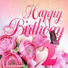 Happy birthday granddaughter 2 years old. Beautiful Roses Butterflies 2 Years Happy Birthday Card For Her Download On Funimada Com
