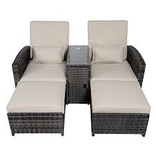 Antigua Rattan Wicker Reclining Sun Lounger Companion Chair Garden Furniture Set Reclining Sun Lounger Sun Lounger Lounger