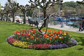 Bloemenpracht Aan De Jachthaven Van Unteruhldingen Bodensee Wurttemberg Deutschland