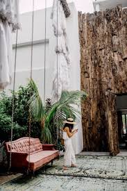 The Carpets Curtains And Uber Cool Swing Chairs At The Entrance Of The Hotel Are Breathtaking And Definitely Makes Me Wish T Tulum Hotels Tulum Tulum Mexico