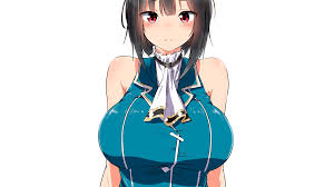 video game girls, big boobs, boobs, huge breasts, bare shoulders, Shinomu  (CinoMoon), anime, anime girls, simple background, white background, Kantai  Collection, Takao (KanColle), minimalism | 2560x1440 Wallpaper -  wallhaven.cc