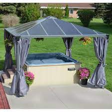 rideaux pour tonnelle de jardin en alu et polycarbonate lot de 4 canopy bedroom canopy design gazebo