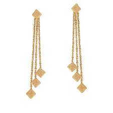 Italian gold hammered disc linear dangle earrings, 14k gold. Golden Treasures 14k Italian Gold Triple Square Drop Earrings 8933624 Hsn