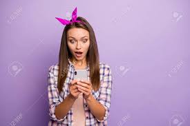 With pixel 3 and 3a, you can adjust the blur to your . Portrait Of Impressed Girl Type Sms Chatting Read Social Network News Scream Omg Unexpected Wear Checkered Lifestyle Outfit Isolated Over Violet Color Background Stock Photo Picture And Royalty Free Image Image 134427791