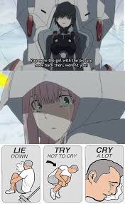 Darling In The Franxx I M Not Cry Man Darling In The Franxx Anime Memes Funny Anime Funny