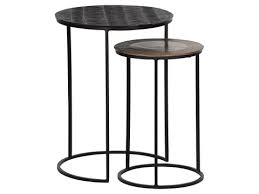 Designed by blake tovin, the tate walnut midcentury dining table is a crate and barrel exclusive. Set Of 2 Tate Sidetable Metal Dark Brown Antique Brass
