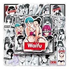 50pcs Waifu Anime Sexy Girl Hentai Stickers Pack Black White Laptop Car  Computer Guitar Skateboard Luggage Sticker for Adult 