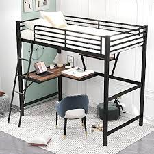 Klmm Wooden Loft Bed With Storage