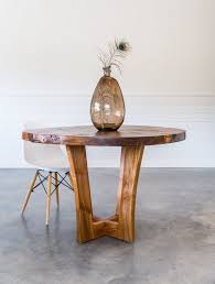 Black Walnut Live Edge Round Dining Table Arbutus Base Handmade Round Wood Dining Table Round Dining Table Live Edge Dining Table