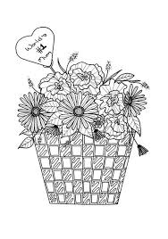 Flower Basket Mother S Day Coloring Page Mothers Day Coloring Pages Flower Coloring Pages Mothers Day Drawings