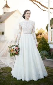 Zweiteilig brautkleid etui spitze m.abnehmenbare tüll rock langarm schleife neu. Romantisches Zweiteiliges Brautkleid Martina Liana