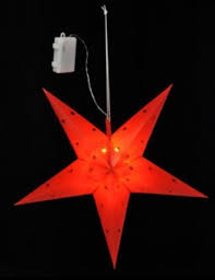 Stern Weihnachtsstern 12 Led 44 Cm Batteriebetrieben Innen Außen Timer Rot