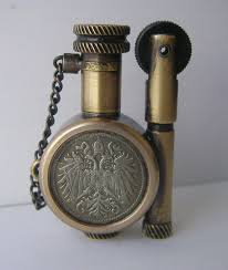 Wwi Ww1 Trench Art Austro Hungary Vintage Solid Brass Petrol Lighter With Coin Zazhigalka Sverlilnyj Stanok Mehanizmy