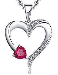 Yl Halskette Damen Silber 925 Anhanger Herz Mit 5mm 5mm Aaa Herz Blauer Saphir Rubin Rosa Zirkonia Kette Fra Halskette Damen Silber Halsketten Damen Halskette