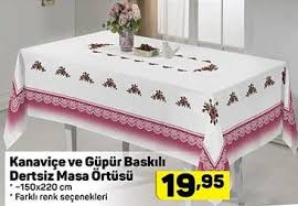 Kanavice Ve Gupur Baskili Dertsiz Masa Ortusu 150x220 Cm Indirimde Market