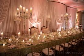 Elegant White Head Table Decoration With High Candelabras Wedding Flowers Decoratio Head Table Wedding Head Table Wedding Decorations Wedding Decor Elegant