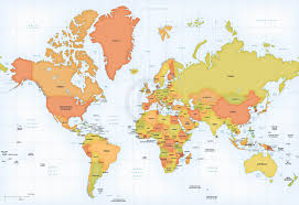 Vector Map World Mercator Europe Africa One Stop Map Color World Map World Map Picture Asia Map