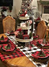 Black And White Buffalo Plaid Table Decor I Love My Table Buffalo Check Is My Jam This Christmas And Easy To Put Together Black Christmas Decorations Christmas Table Decorations Christmas Centerpieces