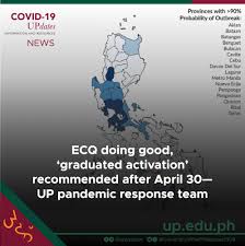 Under ecq, movement is heavily restricted and limited to acquiring basic goods and services. Ecq Doing Good Graduated Activation Recommended After April 30 Up Pandemic Response Team University Of The Philippines System Website