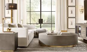 Rh's graydon shagreen closed nightstand:a celebration of simple forms and luxe materials, our collection is inspired by the sumptuous refinement of 1930s paris. Restoration Hardware Luxe Materials Simple Forms The Graydon Shagreen Collection Milled
