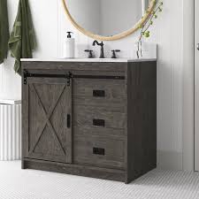 These kitchen cabinets will not have back side, and sunlight will go undisturbed into spaces, and you will have all your cookware, glassware and everything finally, when you choose bathroom vanity or kitchen cabinet door, there is a finishing touch: Sand Stable Jillian 36 Single Bathroom Vanity Set Reviews Wayfair