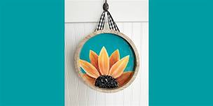 Summer Sunflower on Wood with Crushed Glass Paint & Sip