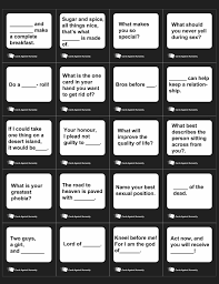 Some of the word cards now include stuff such as anaconda, jackhammer, doggie style, and human centipede. What Are Cards Against Humanity Cards Against Humanity Focus