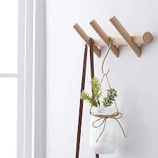 Amazon Com Homeamy Wood Coat Rack Modern Wall Mounted Hat And Towel Hanger Wooden Hooks Robe Racks With Pegs For Bedroom Ba Coat Hooks On Wall Peg Wall Hanger