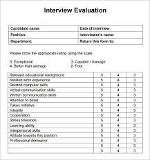 An interview evaluation form helps interviewers provide detailed and structured candidate feedback following an interview. Interview Evaluation 5 Free Download For Pdf Evaluation Form Employee Evaluation Form Performance Evaluation