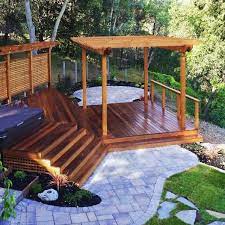 Top 80 Best Hot Tub Deck Ideas Relaxing Backyard Designs Relaxing Backyard Hot Tub Deck Hot Tub Patio