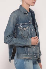Black And Blue Split Denim Jacket Citizens Of Humanity Side Split Denim Jacket Modesens Denim Jacket Light Knitwear Denim