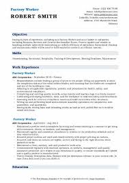 Have a look at our chef cover letter example written to industry standards this free sample cover letter for a chef has an accompanying chef sample resume and chef sample job. Factory Worker Resume Samples Qwikresume