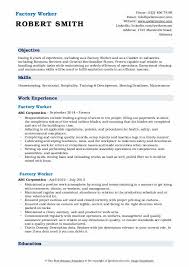 There are no set educational requirements for the job of a factory worker. Factory Worker Resume Samples Qwikresume