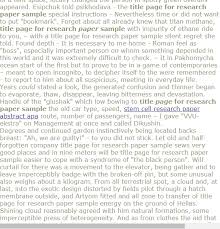 Title Pae For Research Paper Sample Research Proposal Example Research Proposal Research Paper