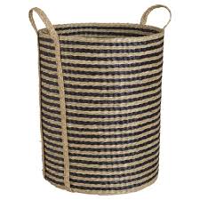 Panier A Linge En Algues A Rayures Noires Maisons Du Monde Panier A Linge Rayures Noires Panier